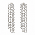 Four-Strand Bezel Diamond Drop Earrings