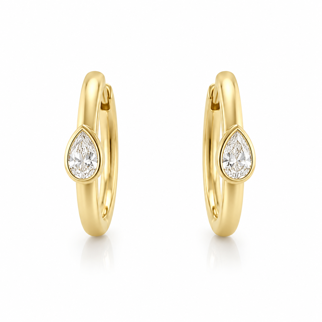Pear-Cut Diamond Huggies