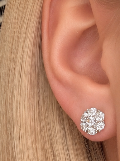 Diamond cluster stud earrings