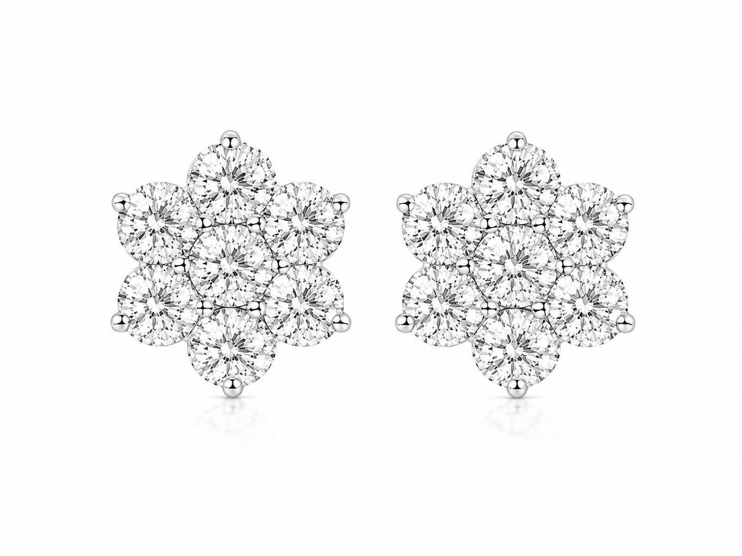 Diamond cluster stud earrings