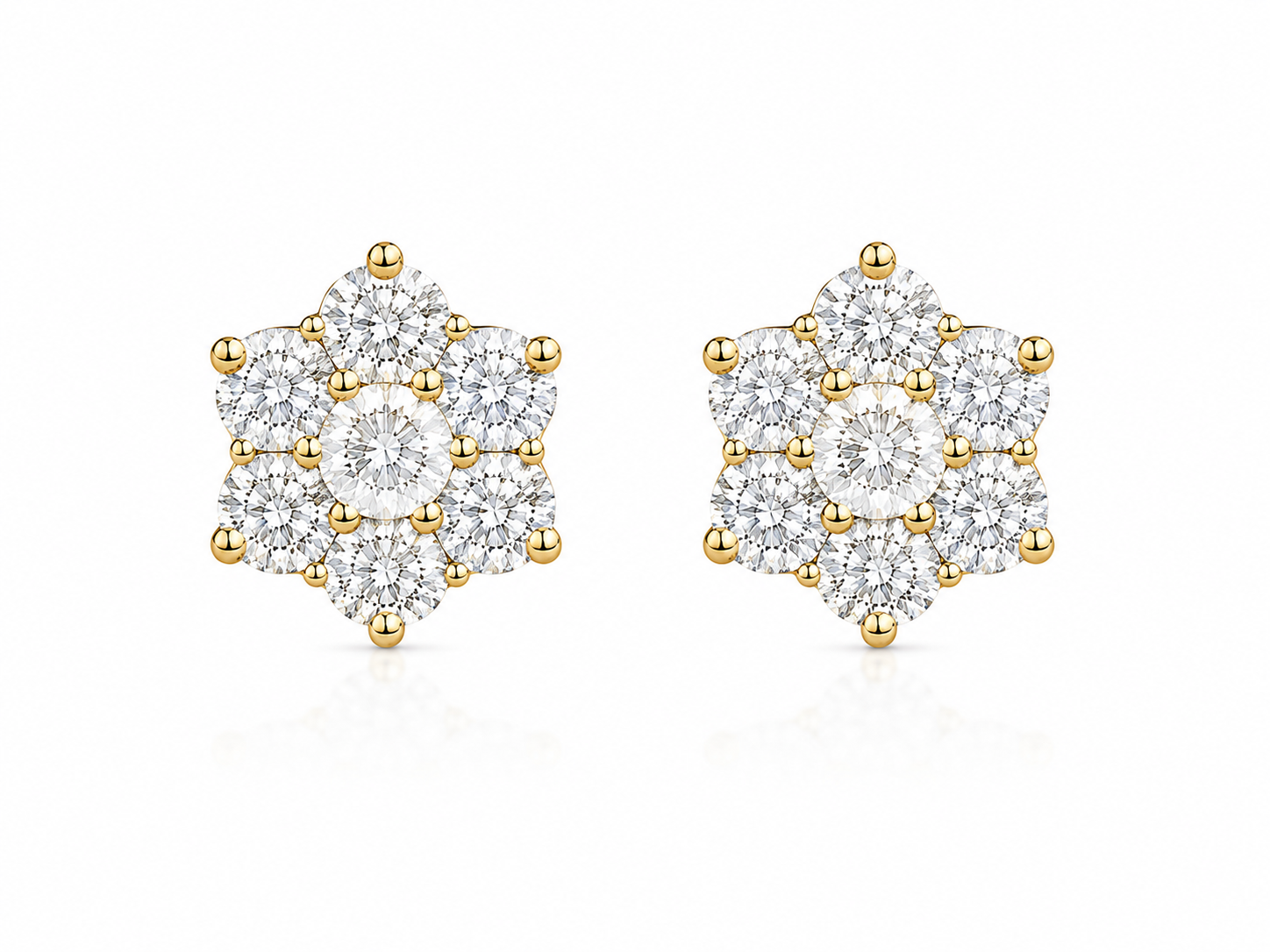 Diamond cluster stud earrings