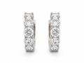 Five Diamond Hoop Earrings