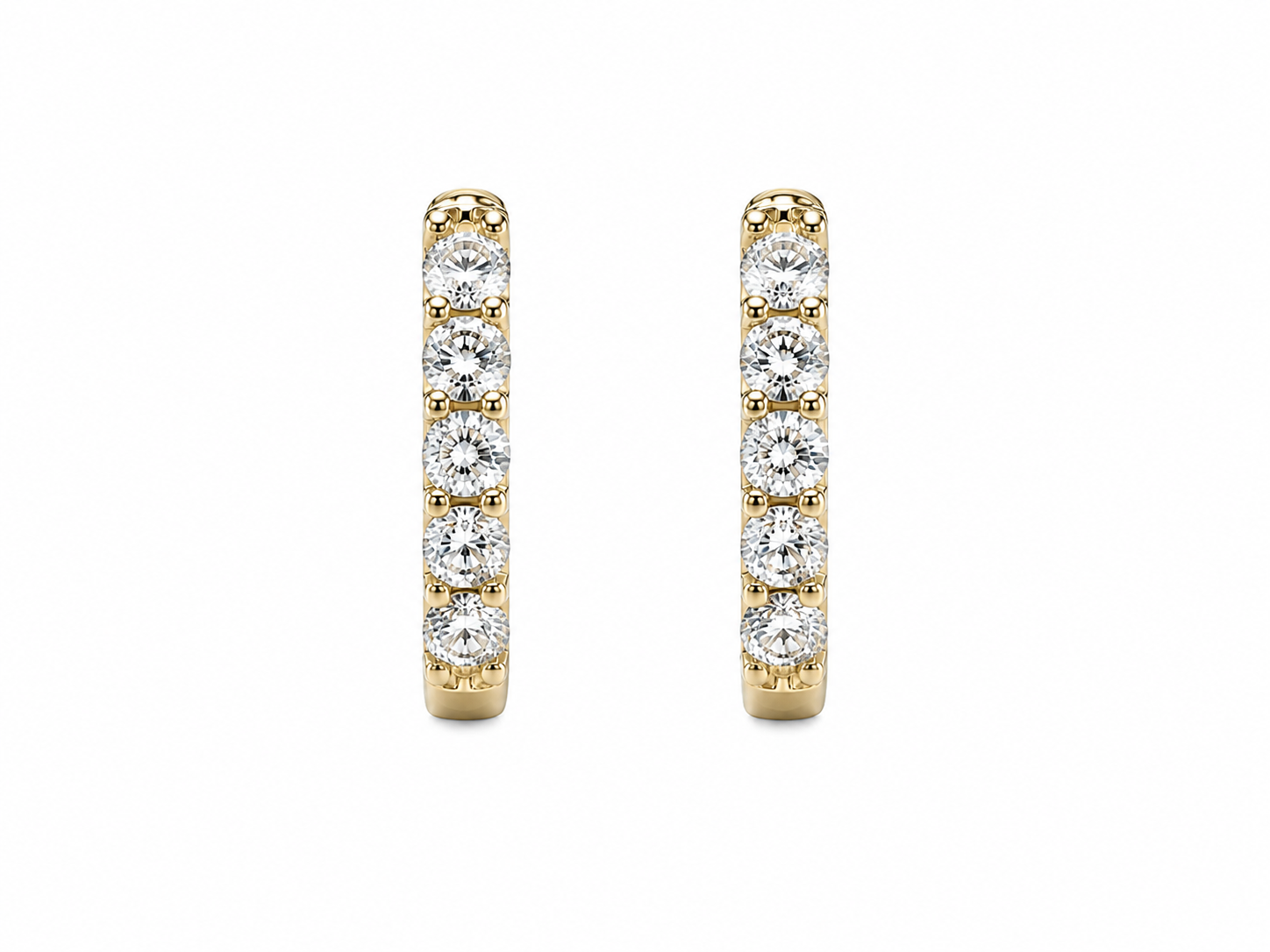 Yellow Gold Diamond Huggies