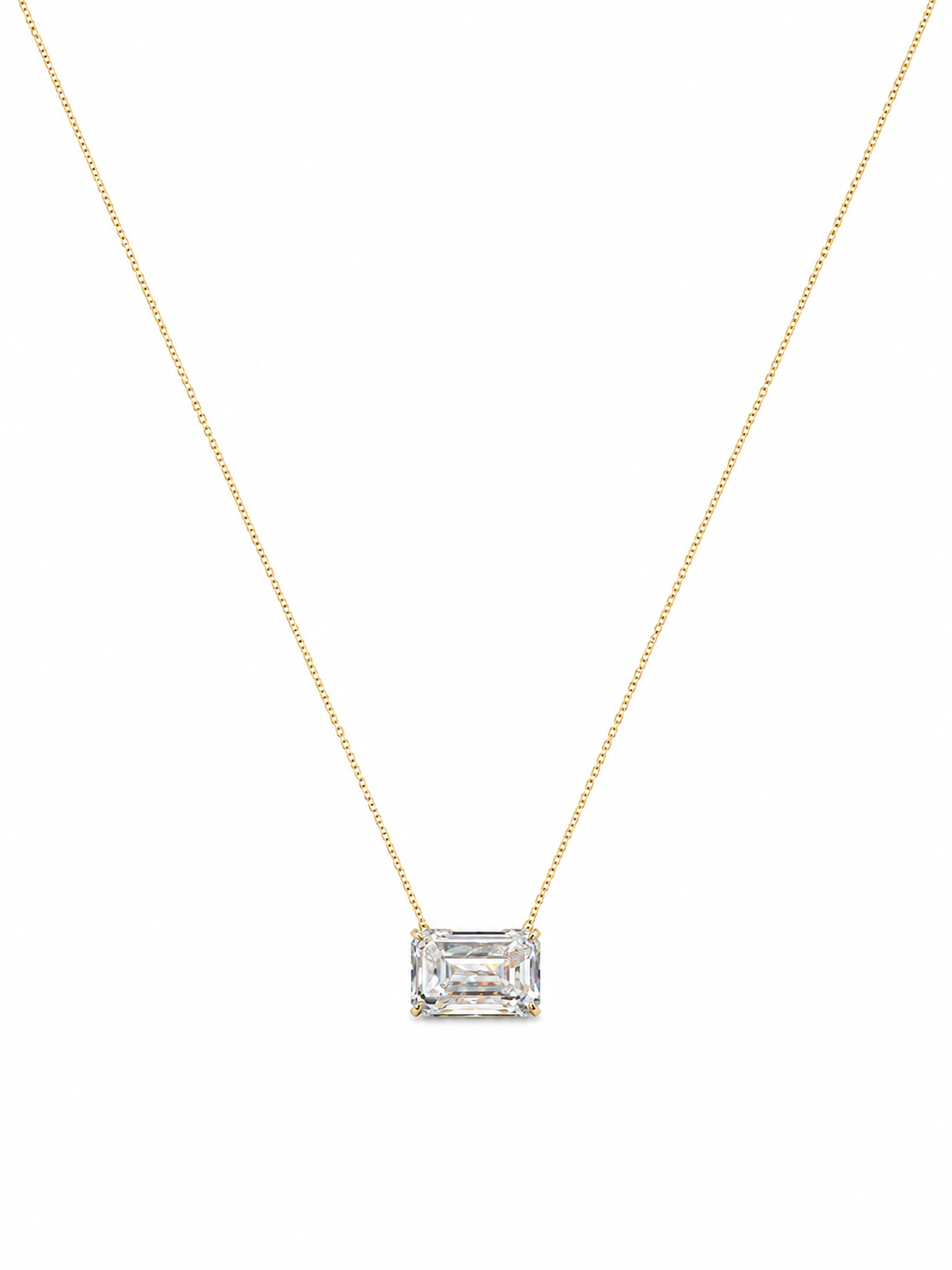 Emerald-Cut Yellow Gold Necklace