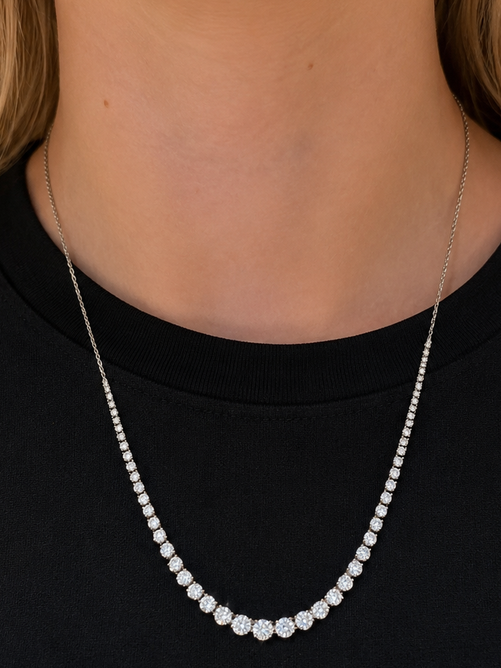Graduated Diamond Tennis Necklace