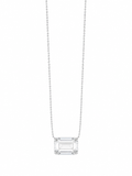 Emerald Cut White Gold Necklace