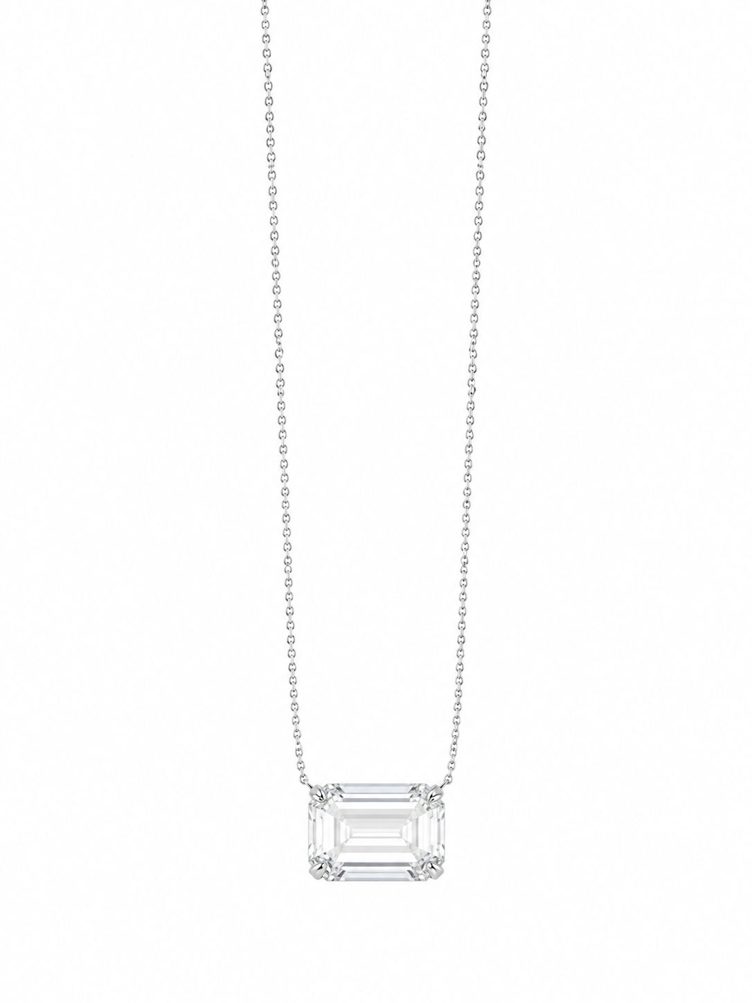 Emerald Cut White Gold Necklace