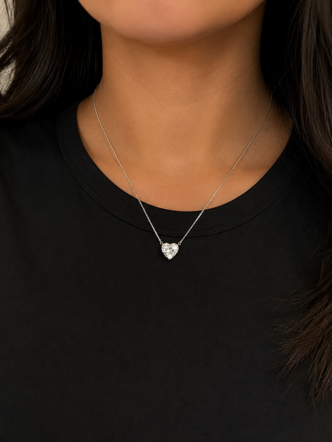 Diamond Heart White Gold Necklace