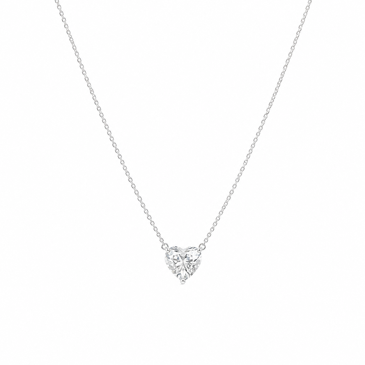 Diamond Heart White Gold Necklace