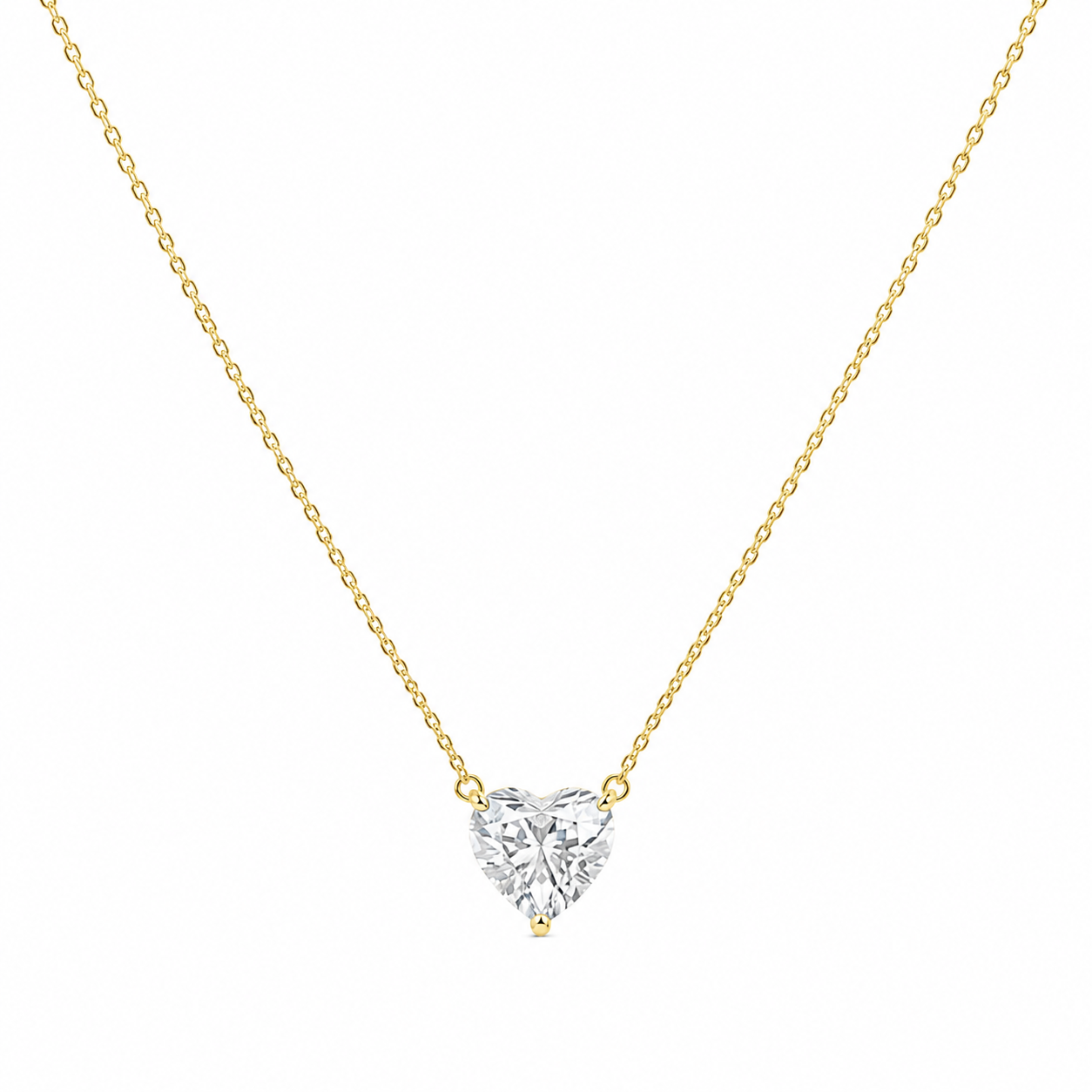 Diamond Heart Necklace Yellow Gold