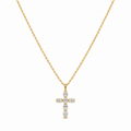 Oval Diamond Cross Necklace