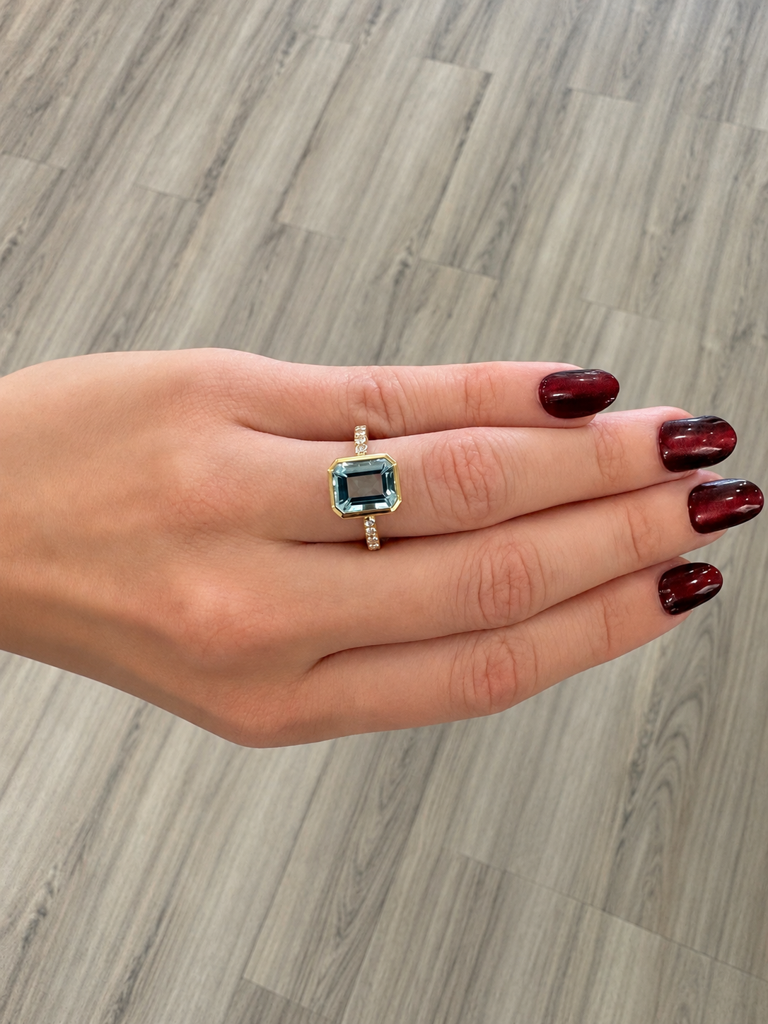 Sky Blue Topaz Emerald Cut Ring