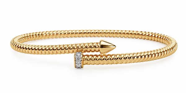 Yellow Gold Diamond Nail Bracelet