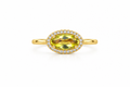 Gold Green Quartz Oval Ring