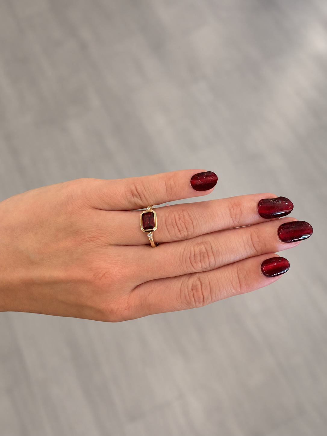 Garnet Emerald Ring