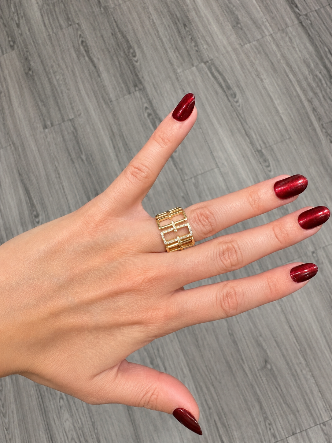 Gold Geometric Ring