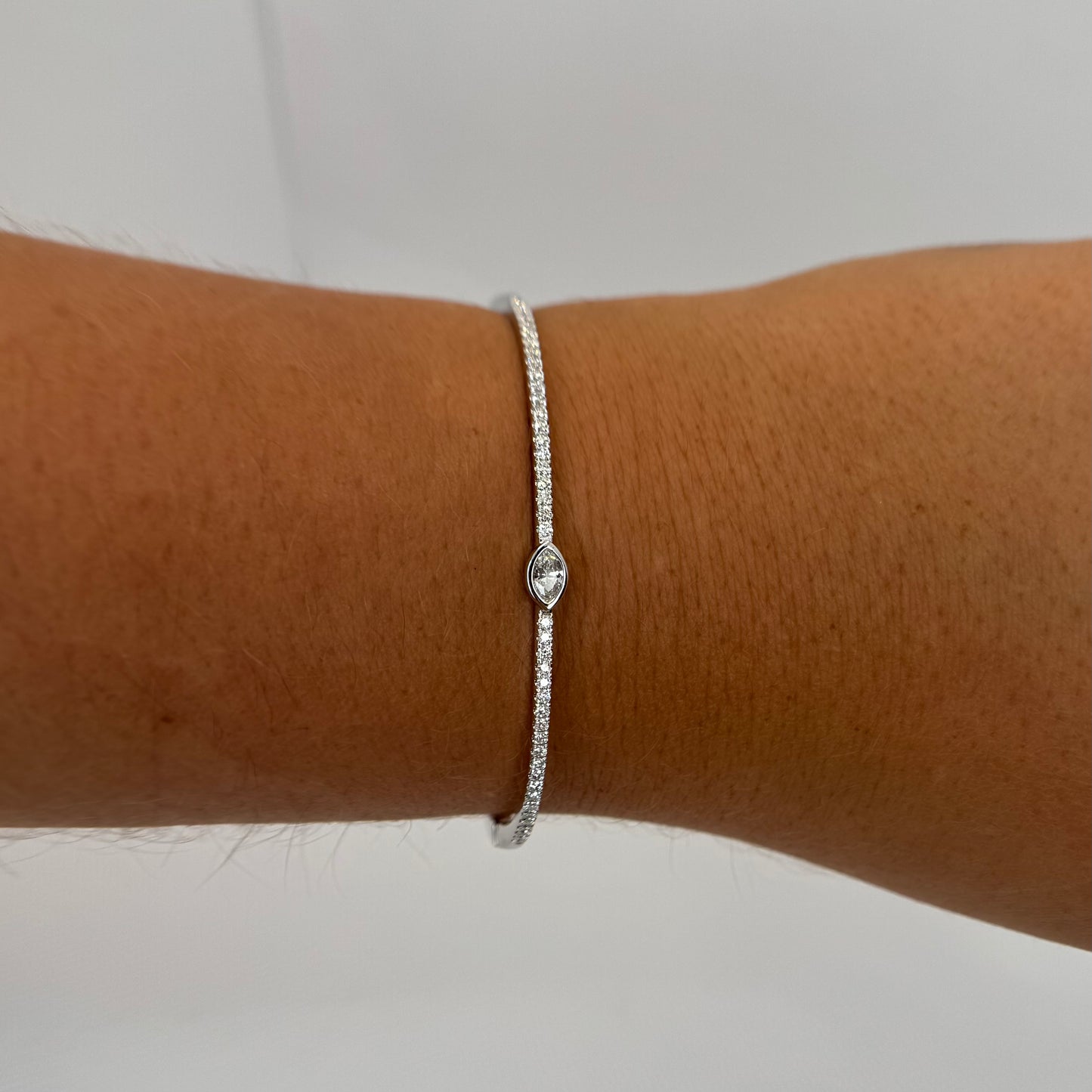 Marquis Diamond Bezel Bangle