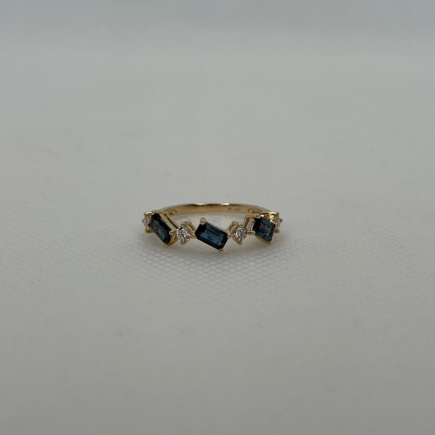 Baguette Cut Gemstone and Diamond Ring