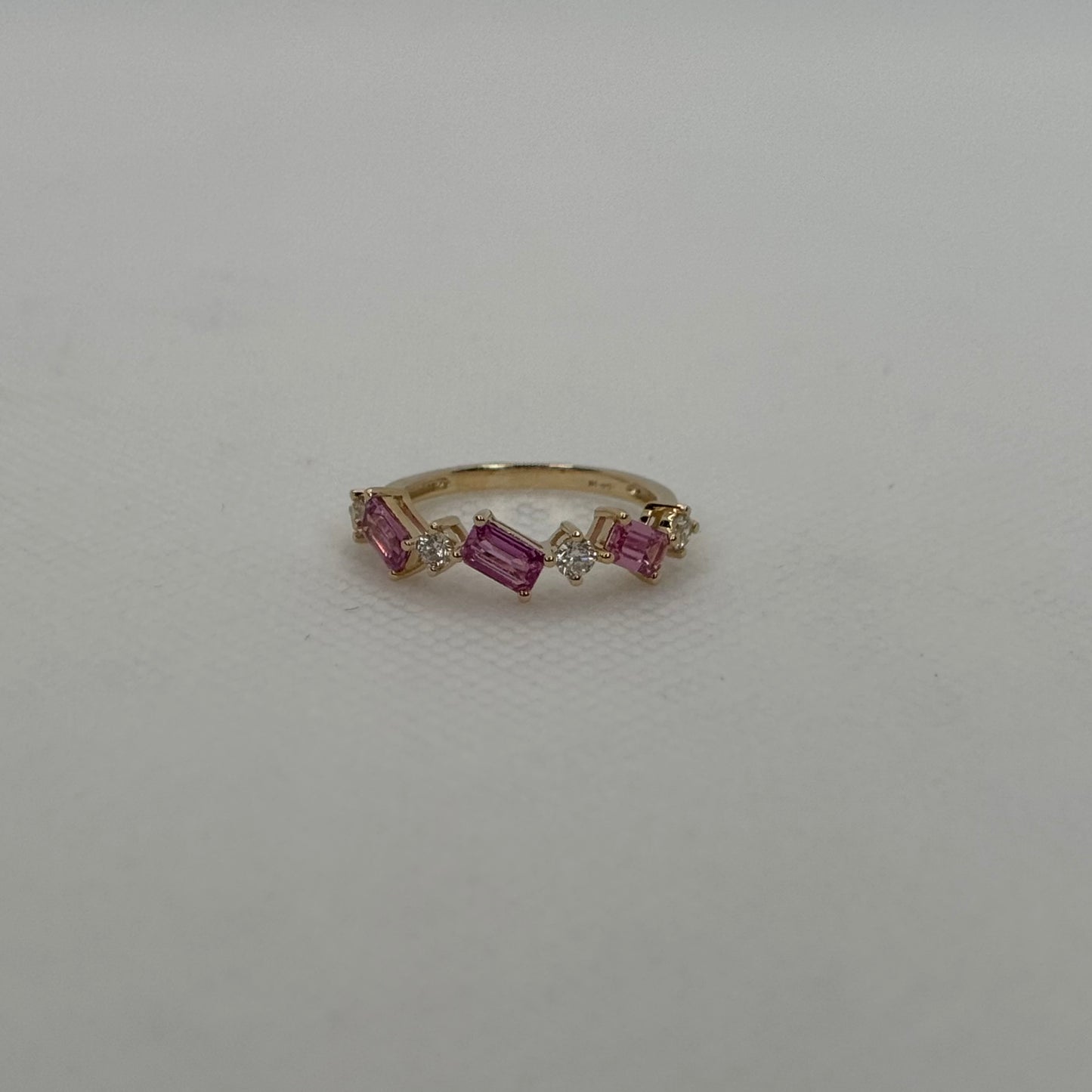 Baguette Cut Gemstone and Diamond Ring