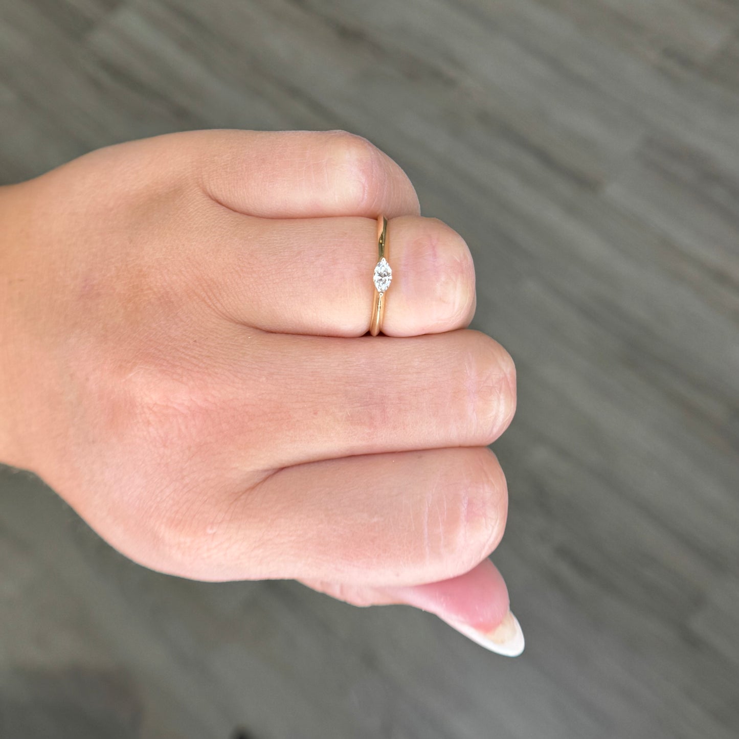 Single Diamond Solitaire Knife Edge Ring