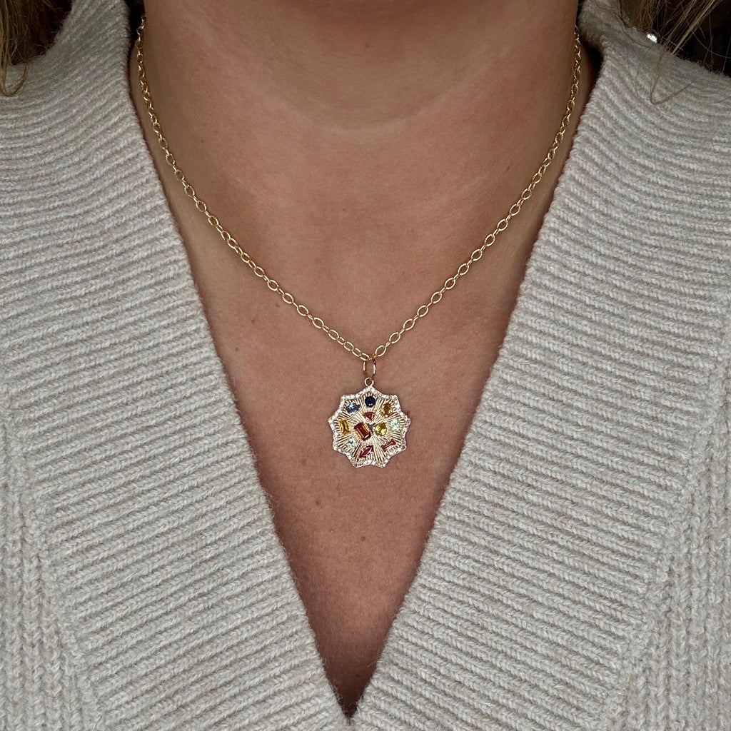 Multi Gemstone and Diamond Charm