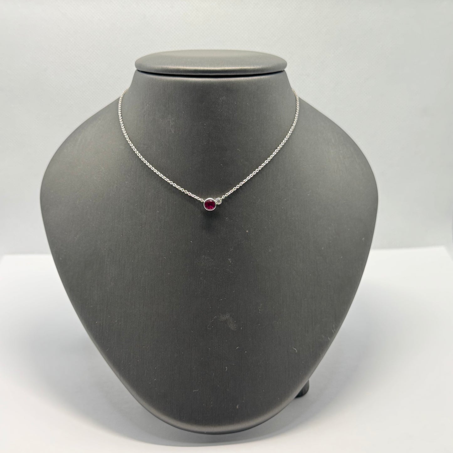 Ruby and Diamond Bezel Pendant