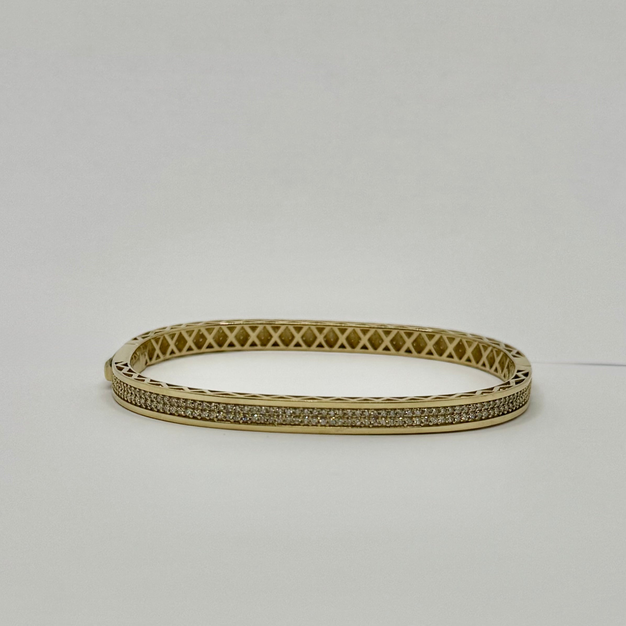 Square Diamond Channel Bangle