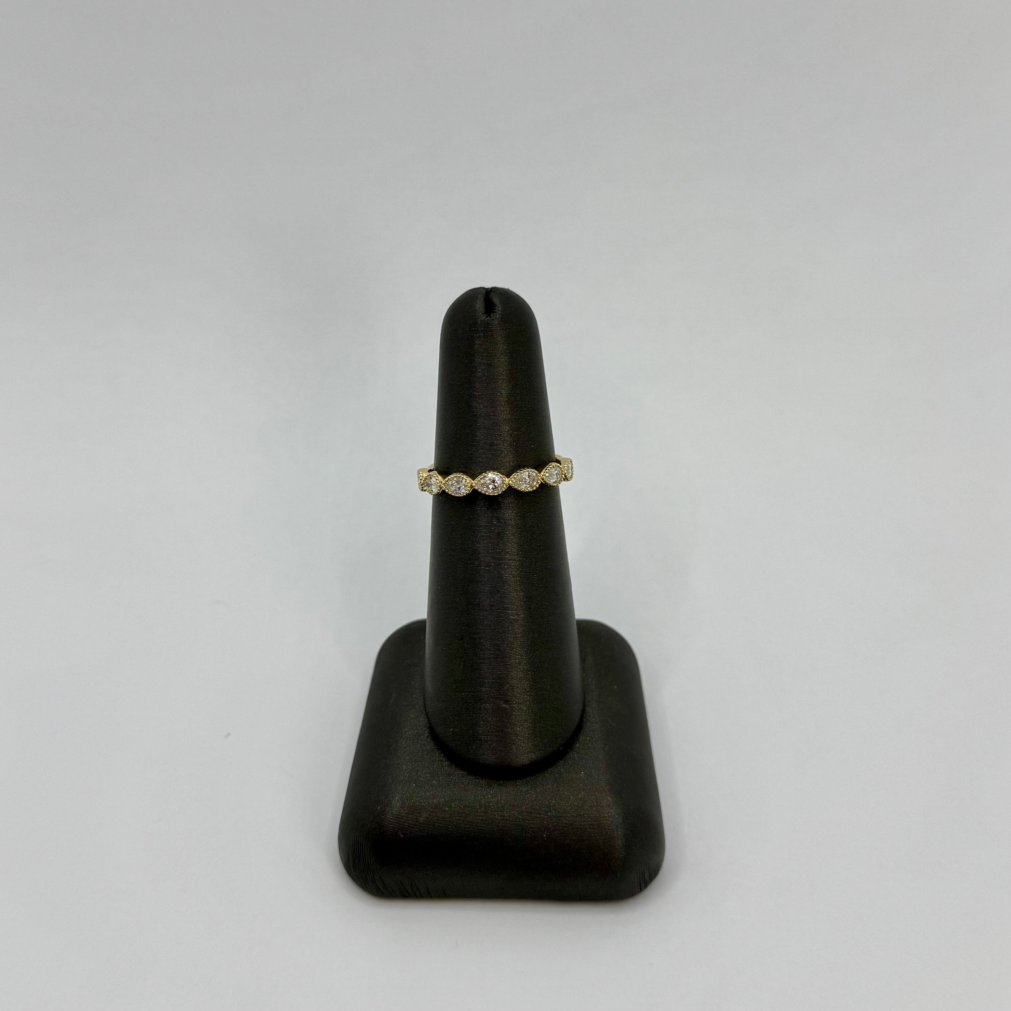 East-West Pear Bezel Diamond Band