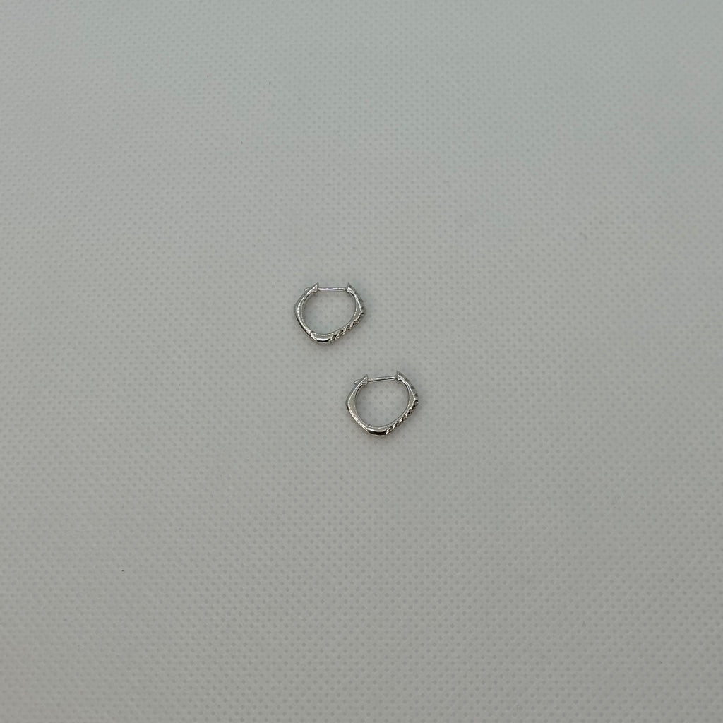 Squared Off Diamond Huggie