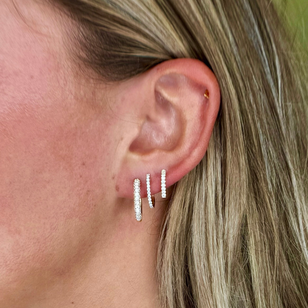 Pavé Diamond Hoops