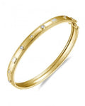 Round & Baguette Diamond Inlay Bangle