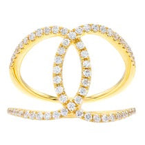 Diamond Pave Interlocking Ring