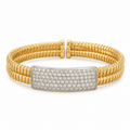 2.65 CT Diamond Bar and Yellow Gold Bangle