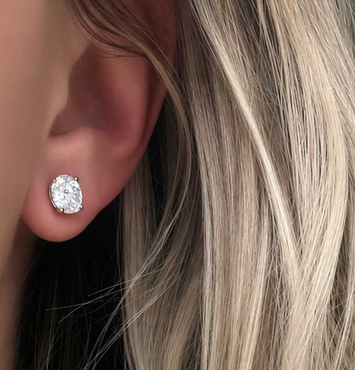 White Gold 14K - 3.11CT Diamond Studs Lab Grown
