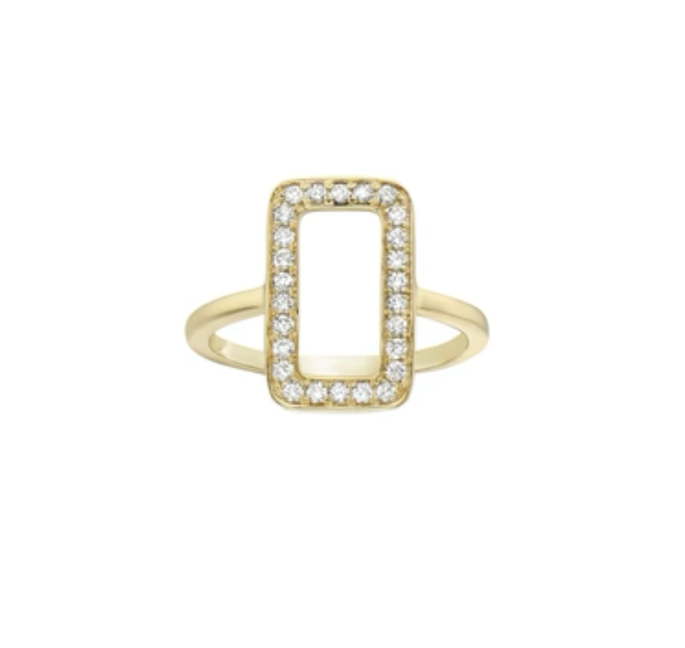 Open Rectangle Diamond Ring
