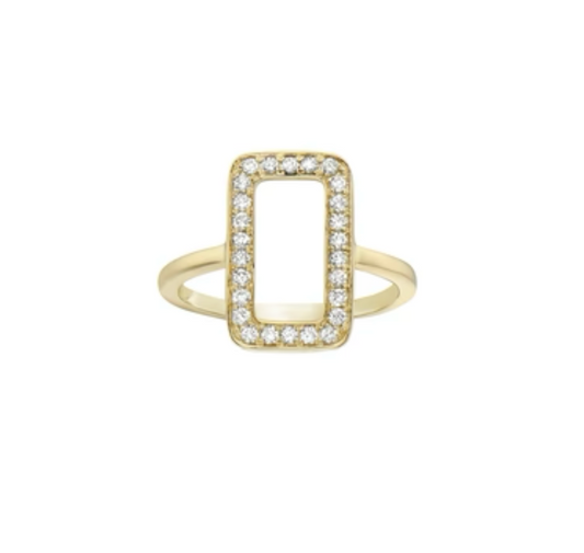 Open Rectangle Diamond Ring