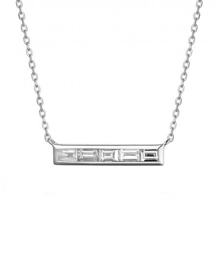 Baguette Diamond Channel Set Necklace