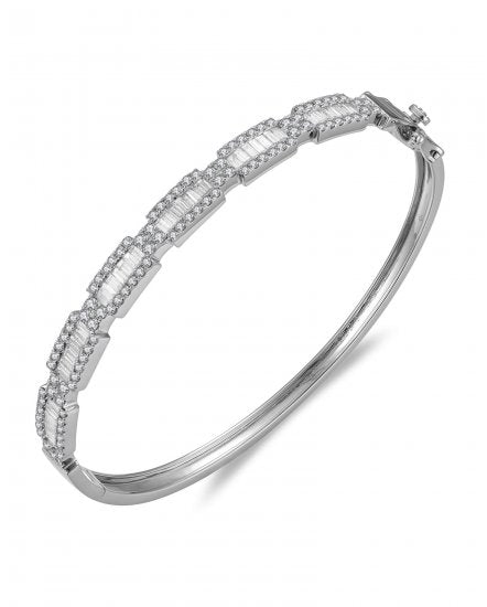 Baguette Diamond Bangle Bracelet