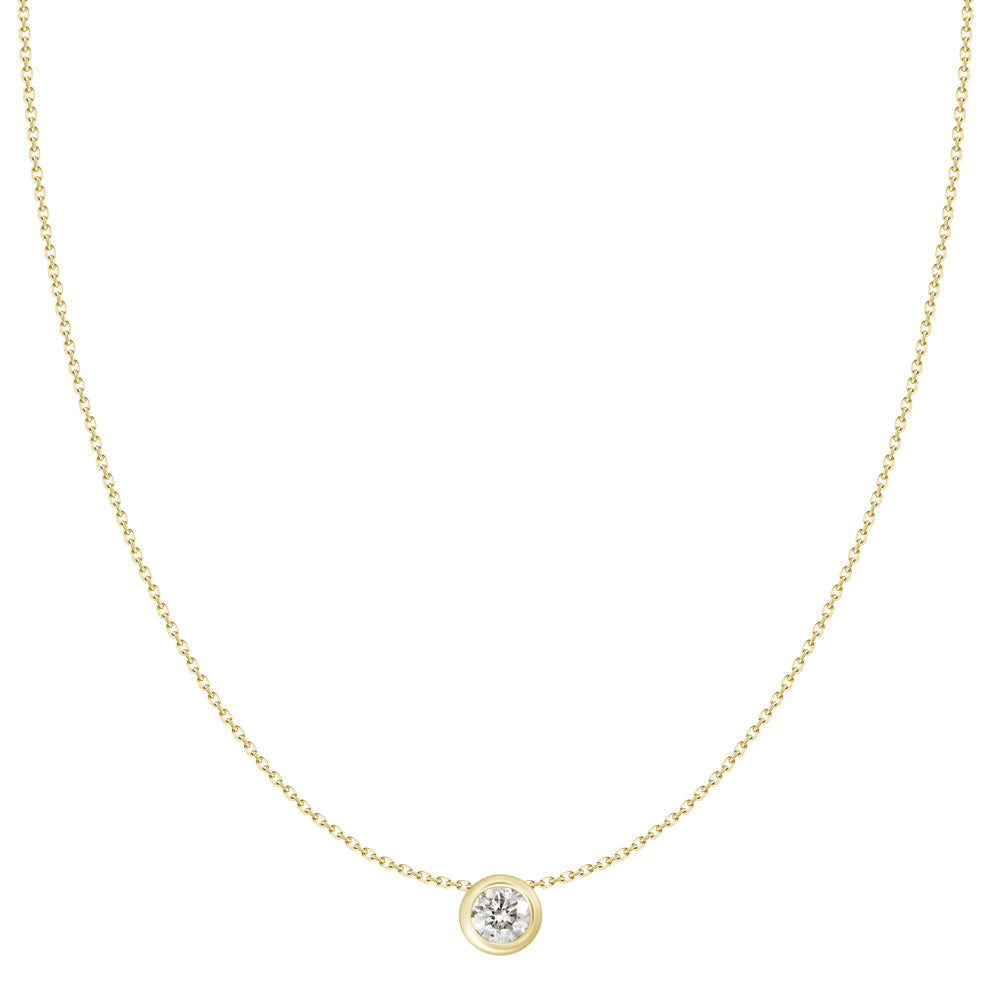 Bezel Floating Diamond Necklace