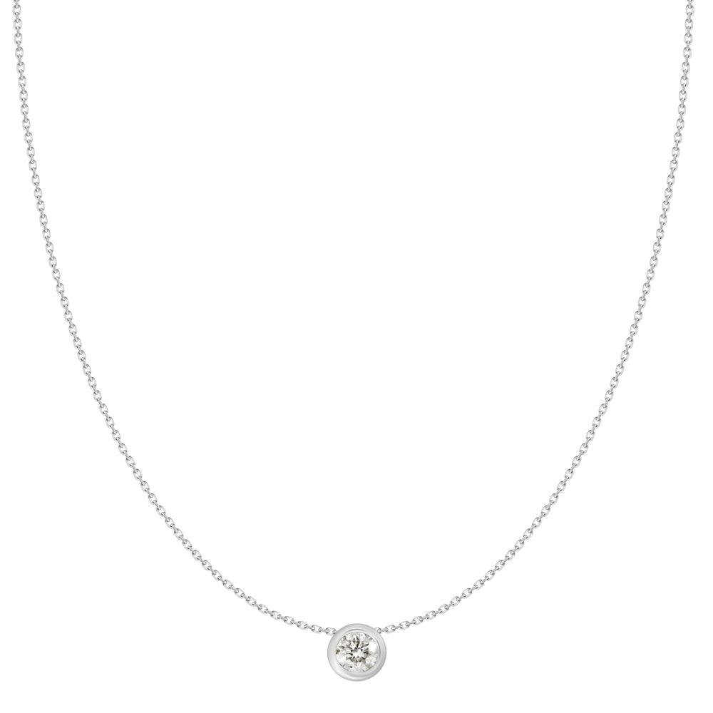 Bezel Floating Diamond Necklace
