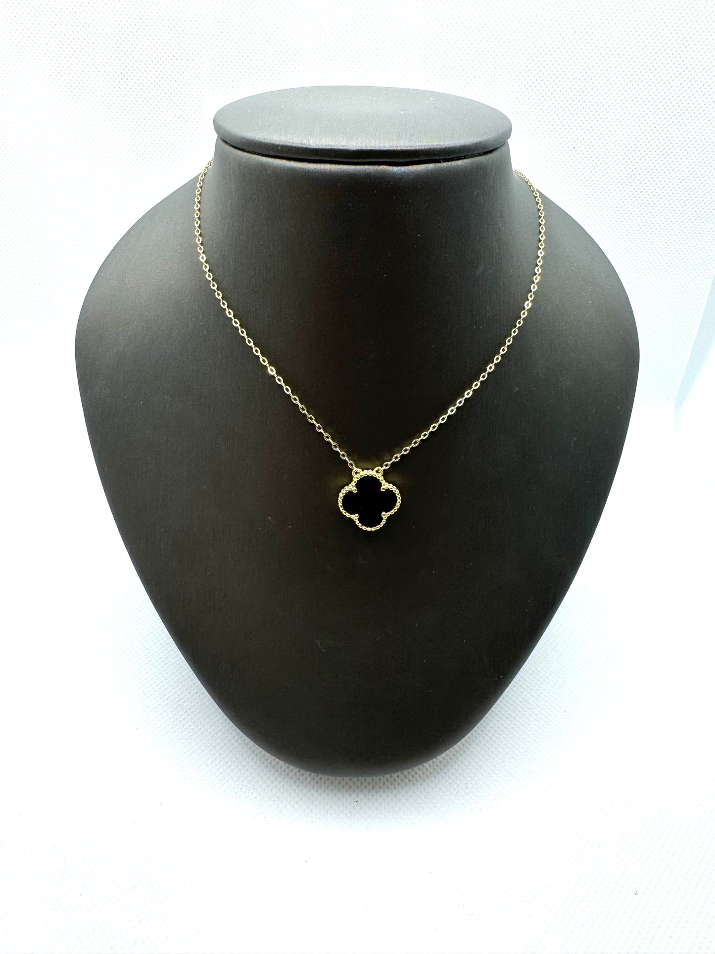 Black Onyx Clover Necklace