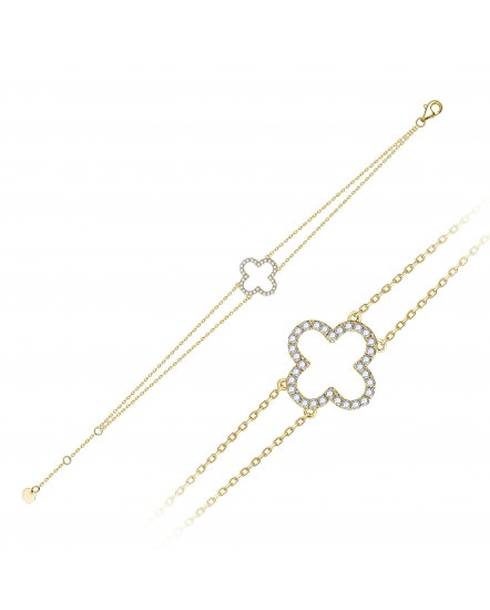 Diamond Clover Chain Bracelet