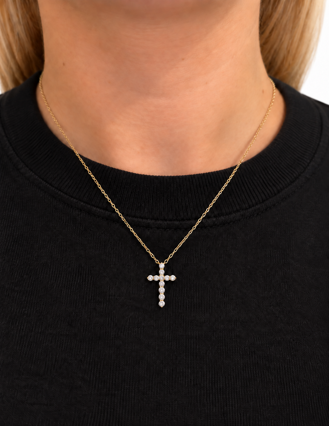 Lab Diamond Cross Necklace