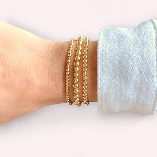 Gold Filled Beaded Stretchy Bracelet