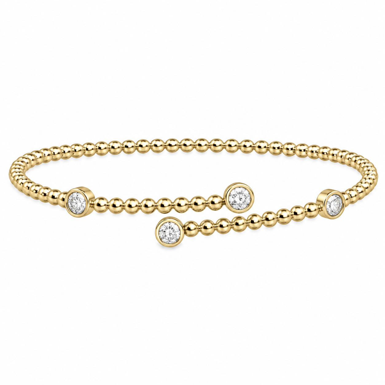 Bezel Diamond Beaded Bracelet