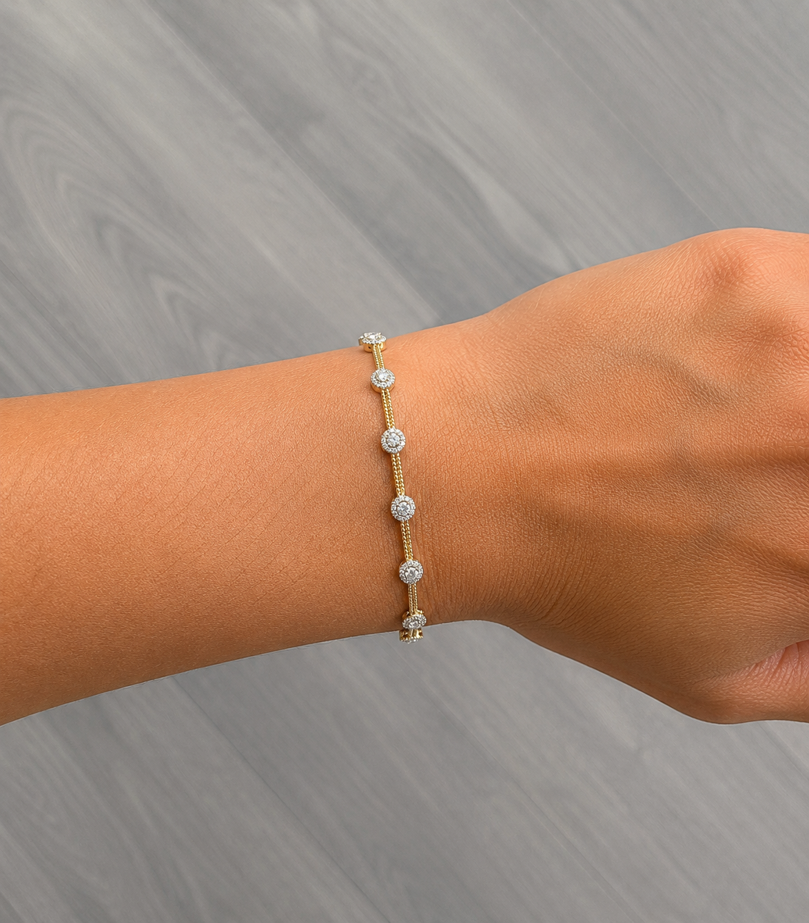 Woven Diamond Station Tennis Bracelet