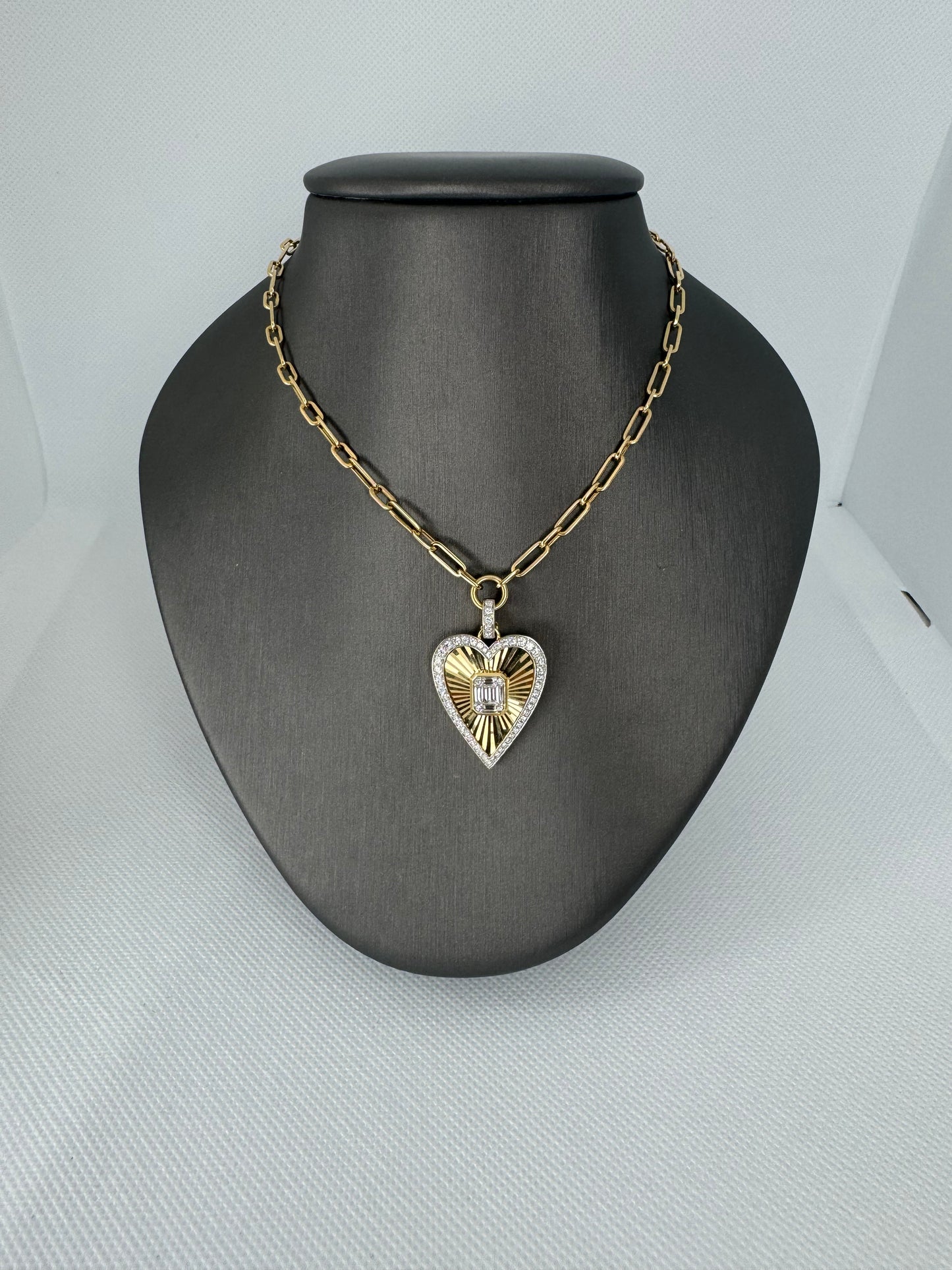 Textured Diamond Heart Pendant