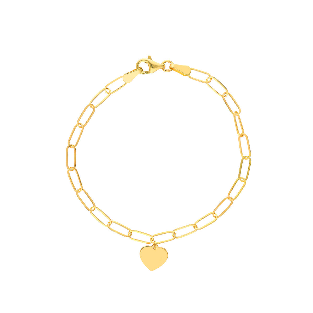 Heart Charm Paper Clip Bracelet