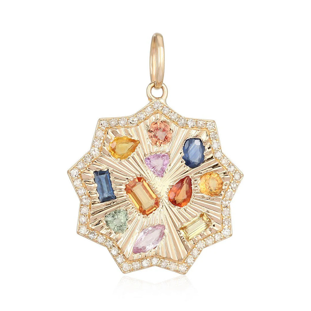 Multi Gemstone and Diamond Charm