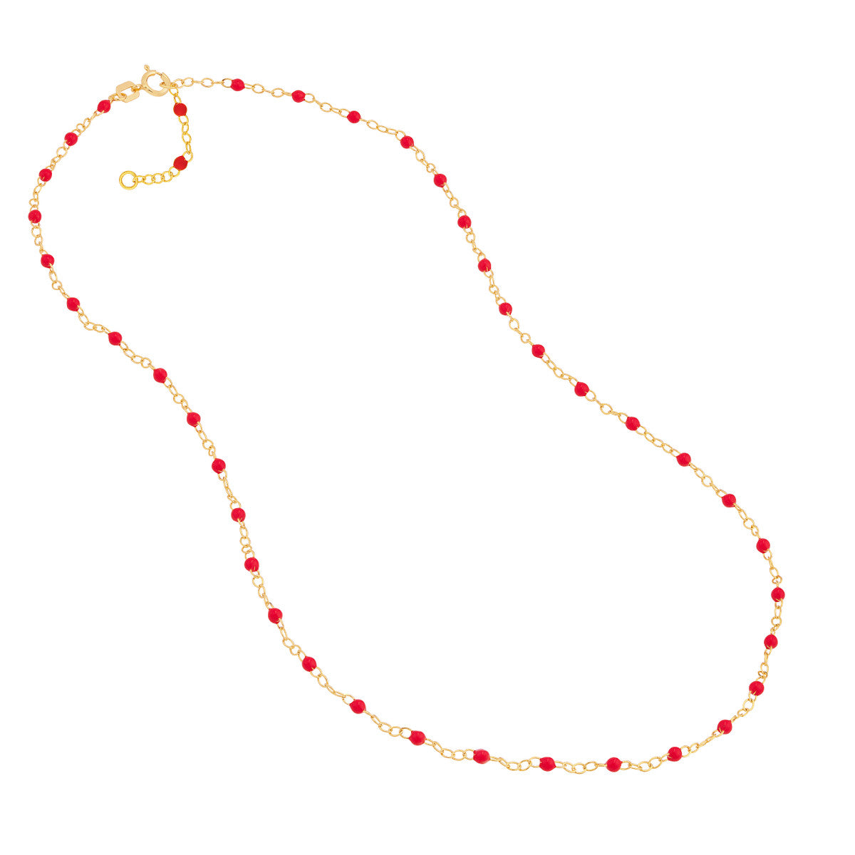 Red Enamel Bead Piatto Chain